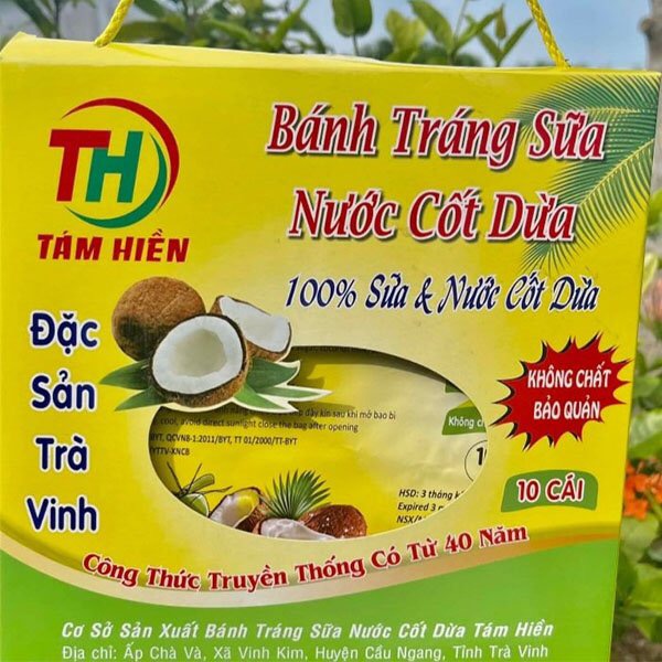 OCOP – Bánh Tráng Sữa Nước Cốt Dừa Tám Hiền (combo 5 túi)